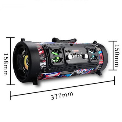 Portable 15W Big Power Outdoor Wireless Bluetooth Speaker Cool Graffiti Hip hop Style Subwoofer Support MicTF Card Play Music
Portable 15W Big Power Outdoor Wireless Bluetooth Speaker Cool Graffiti Hip hop Style Subwoofer Support MicTF Card Play Music