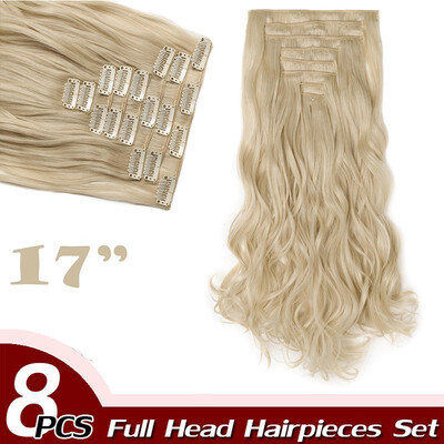17" Curly Hair Full Head Clip in Hair Extensions Synthetic 8 Piece 18 Clips Hairpiece Long Wave Trendy Design for Women
17" Curly Hair Full Head Clip in Hair Extensions Synthetic 8 Piece 18 Clips Hairpiece Long Wave Trendy Design for Women