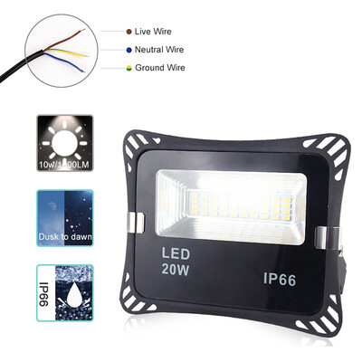 20W Dusk to Dawn LED Flood Lights Outdoor Security Lights 2000lm 5000K IP66 Waterproof Auto onoff Floodlight Landscape Wall Ligh
20W Dusk to Dawn LED Flood Lights Outdoor Security Lights 2000lm 5000K IP66 Waterproof Auto onoff Floodlight Landscape Wall Ligh