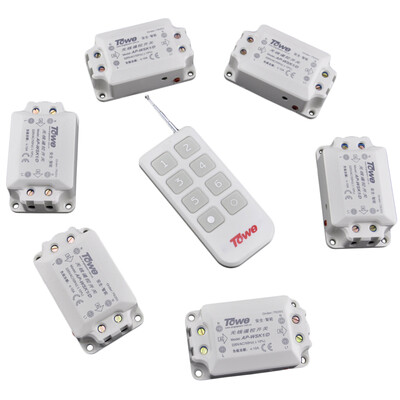 With the TOWE AP-WSK1 D-6 six wireless intelligent remote control switch controller a control more than 220V
With the TOWE AP-WSK1 D-6 six wireless intelligent remote control switch controller a control more than 220V