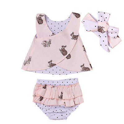0-3T Toddler Baby Girls Outfits Rabbit Top Vest ShirtPants Headband Clothes Set 
0-3T Toddler Baby Girls Outfits Rabbit Top Vest ShirtPants Headband Clothes Set