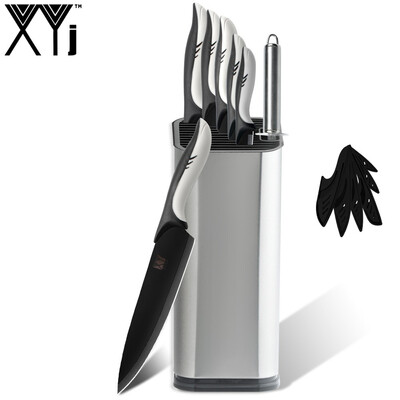 XYj 8 Pcs Kitchen Cooking Stainless Steel Knives Tools Black Blade Paring Utility Santoku Chef Slicing Bread Kitchen Accessories
XYj 8 Pcs Kitchen Cooking Stainless Steel Knives Tools Black Blade Paring Utility Santoku Chef Slicing Bread Kitchen Accessories