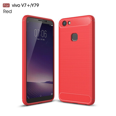 Fivice Vivo V7 PLUSY79 case Luxury brushed carbon fiber TPU soft shell