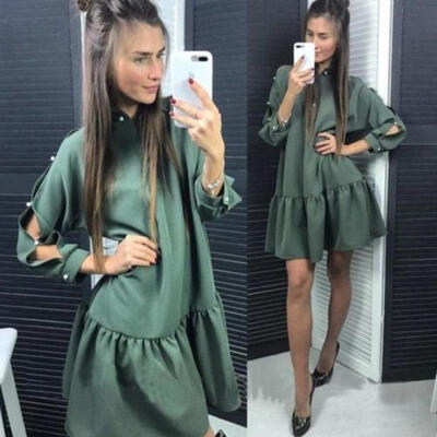 Womens Casual Long Sleeve Plain Dress Evening Cocktail Party Short Mini Dress
Womens Casual Long Sleeve Plain Dress Evening Cocktail Party Short Mini Dress
