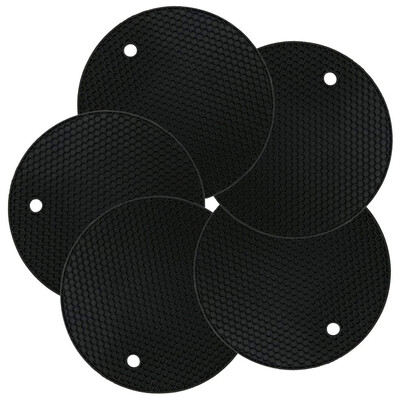 UpperX 5pcs silicone potholder potheat pad non-slip durable flexible table mat round honey multi-purpose kitchen heat padblack
UpperX 5pcs silicone potholder potheat pad non-slip durable flexible table mat round honey multi-purpose kitchen heat padblack