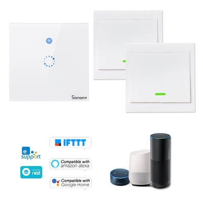 1PCS SONOFF T1 EU ITEAD 2 Gang Smart WiFi Wall Light Switch 433MHz RFAPPTouch Control Timer EU Panel Compatible with Google Home
1PCS SONOFF T1 EU ITEAD 2 Gang Smart WiFi Wall Light Switch 433MHz RFAPPTouch Control Timer EU Panel Compatible with Google Home
