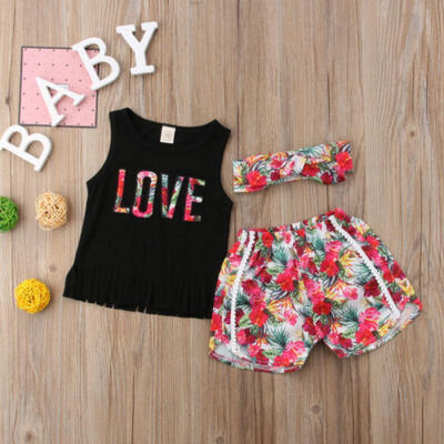 Canis Baby Girls Love Black Tops VestFlower Shorts 3pcs Outfits Set Clothes
Canis Baby Girls Love Black Tops VestFlower Shorts 3pcs Outfits Set Clothes