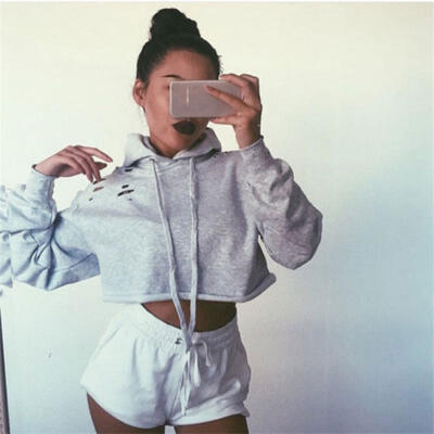 Women Long Sleeve Hoodie Sweatshirt Sweater Casual Crop Top Coat Pullover Tops
Women Long Sleeve Hoodie Sweatshirt Sweater Casual Crop Top Coat Pullover Tops