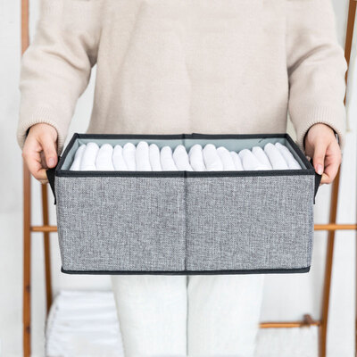 Bunana Bunana cotton underwear storage box foldable bra finishing box simple plain breathable clothes storage box wardrobe storage box dark gray
Bunana Bunana cotton underwear storage box foldable bra finishing box simple plain breathable clothes storage box wardrobe storage box dark gray
