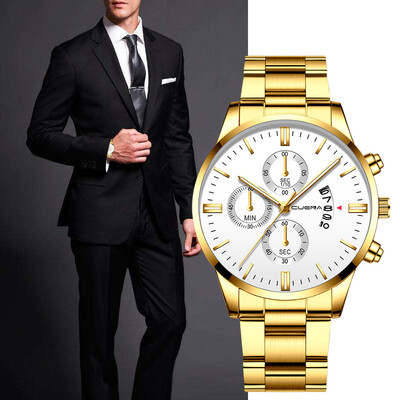 CUENA Men Stainless Steel Band Quartz Watch Fashion Simple Calendar Big Dial Wrist Watch
CUENA Men Stainless Steel Band Quartz Watch Fashion Simple Calendar Big Dial Wrist Watch