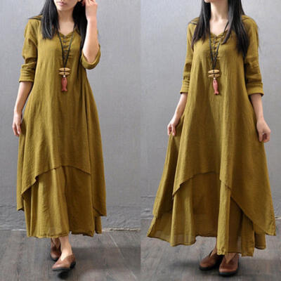 AU Women Peasant Ethnic Boho Cotton Linen Long Sleeve Gypsy Dresses Maxi Dress
AU Women Peasant Ethnic Boho Cotton Linen Long Sleeve Gypsy Dresses Maxi Dress