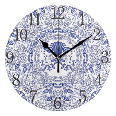 Wall Clock Floral Pattern Of Circular Ornaments Round Wall Clock Arabic Numerals Design
Wall Clock Floral Pattern Of Circular Ornaments Round Wall Clock Arabic Numerals Design