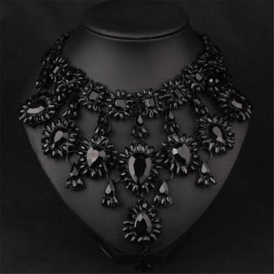 Fashion Jewelry Pendant Chain Crystal Choker Chunky Statement Necklace