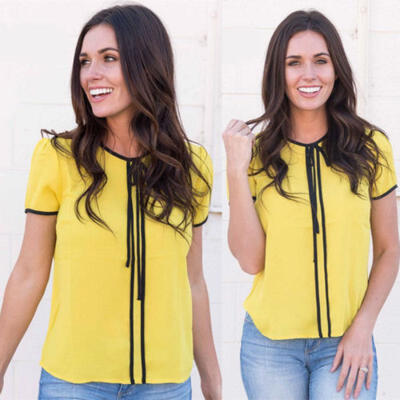 UK Fashion Women Short Sleeve Tops Summer Beach Casual Loose Blouse Top T Shirt