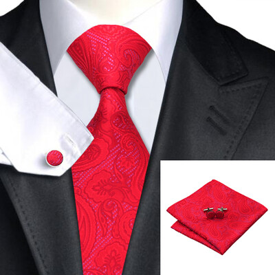 N-0293 Vogue Men Silk Tie Set Red Paisley Necktie Handkerchief Cufflinks Set Ties For Men Formal Wedding Business wholesale
N-0293 Vogue Men Silk Tie Set Red Paisley Necktie Handkerchief Cufflinks Set Ties For Men Formal Wedding Business wholesale