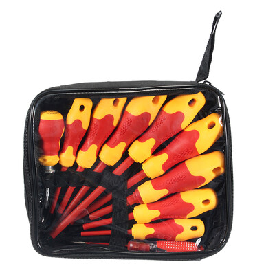 10Pcs Insulated Screwdriver Set with Magnetic Slotted&Phillips Bits Soft Grips Electrician Work Tools