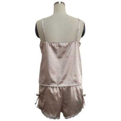 US Women Sexy-Lingerie Sleepwear Satin Silk Babydoll Lace Nightwear Pajamas Set