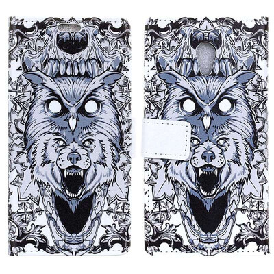 MOONCASE Alcatel 1x Painted Leather Case - White Wolf