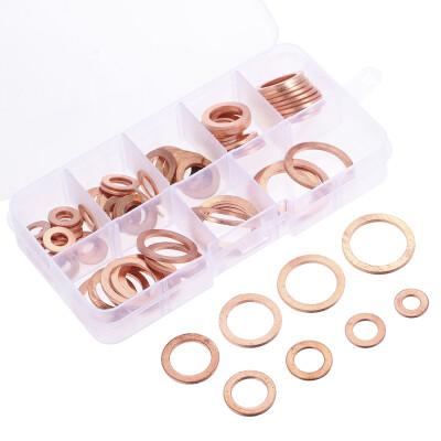 80pcsset M6-M20 8 Sizes Solid Copper Gasket Washers Sealing Ring 8 Sizes Flat Ring Seal Kit For Hardware Accessories with Box
80pcsset M6-M20 8 Sizes Solid Copper Gasket Washers Sealing Ring 8 Sizes Flat Ring Seal Kit For Hardware Accessories with Box