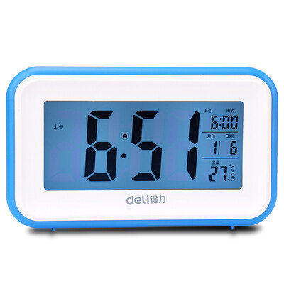 Deli 8801 large screen multi-function luminous digital electronic clock creative temperature display blue
Deli 8801 large screen multi-function luminous digital electronic clock creative temperature display blue
