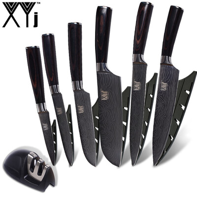 XYj Kitchen Knives Stainless Steel Knife Imitation Damascus Pattern Fruit Santoku Santoku Chef Knife With Mini Knife Sharpener
XYj Kitchen Knives Stainless Steel Knife Imitation Damascus Pattern Fruit Santoku Santoku Chef Knife With Mini Knife Sharpener