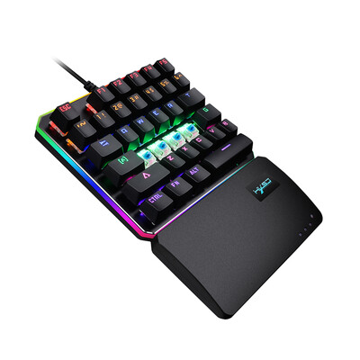 HXSJ V200 Keyboard 8 Backlit Mode Green Axis 35Keys Single One Hand Gaming Mechanical Mini USB Wired Keypad for PUBG LOL Gamer
HXSJ V200 Keyboard 8 Backlit Mode Green Axis 35Keys Single One Hand Gaming Mechanical Mini USB Wired Keypad for PUBG LOL Gamer