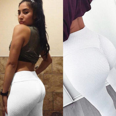 Womens Sport Pants High Waist Yoga Fitness Leggings Running Scrunch Trousers