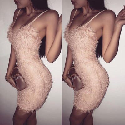 Women Bandage Sleeveless Bodycon Casual Evening Party Cocktail Mini Pencil Dress