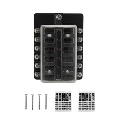 32V Plastics Cover Fuse Box Holder M5 Stud With LED Indicator Light 12 Ways Blade for Auto Car Boat Marine Trike
32V Plastics Cover Fuse Box Holder M5 Stud With LED Indicator Light 12 Ways Blade for Auto Car Boat Marine Trike