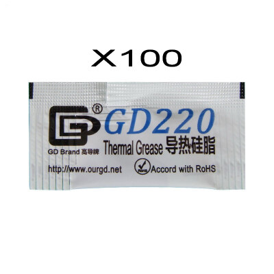GD Brand 100 Pieces GD220 Thermal Paste Grease Silicone Heat Sink Compound Gray Net Weight 0.5 Gram For CPU Cooler Mini Bag MB05
GD Brand 100 Pieces GD220 Thermal Paste Grease Silicone Heat Sink Compound Gray Net Weight 0.5 Gram For CPU Cooler Mini Bag MB05