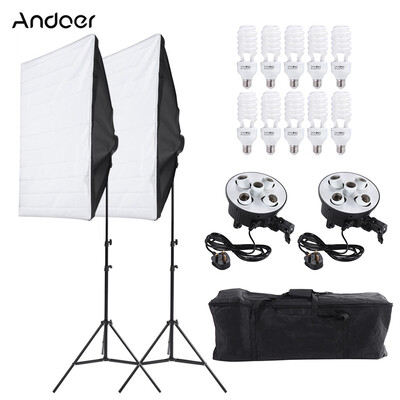 Photo Studio Video Continuous Lighting Kit Photography Light Stand Two 50 70cm Softbox Ten Bulbs Two Light Holder
Photo Studio Video Continuous Lighting Kit Photography Light Stand Two 50 70cm Softbox Ten Bulbs Two Light Holder