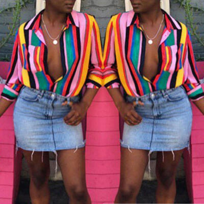 Women V Neck Long Sleeve Stripes Career Shirt Loose Plus Blouse Top Size S-2XL
Women V Neck Long Sleeve Stripes Career Shirt Loose Plus Blouse Top Size S-2XL