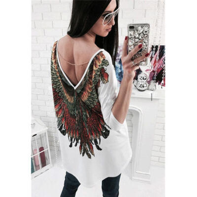 Fashion Women Ladies Long Sleeve Loose Blouse SEXY Backless Casual Shirt Tops US
Fashion Women Ladies Long Sleeve Loose Blouse SEXY Backless Casual Shirt Tops US