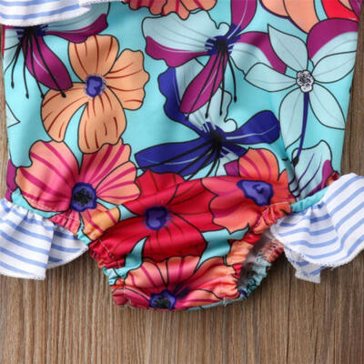 Canis Kid Baby Girls Floral Bikini Swimwear Swimsuit Bathing Suit Beachwear 0-4Y