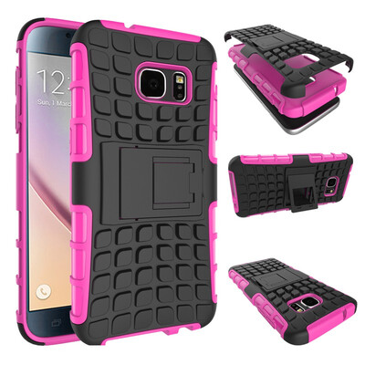 Fivice Samsung S7 Case TPU anti-fall tire pattern back clip bracket phone case