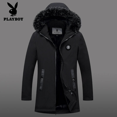 Playboy cotton coat men 2018 winter new hooded youth casual cotton jacket mens slim body trend winter thick warm jacket in the long section fur collar SYZ88755 black M 
Playboy cotton coat men 2018 winter new hooded youth casual cotton jacket mens slim body trend winter thick warm jacket in the long section fur collar SYZ88755 black M