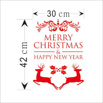 Merry Christmas Santa Claus Tree Wall Stickers Vinyl Window Removable Decal
