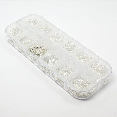 PH PANDAHALL 1 Small Box Platinum Iron Jump Rings Close but Unsoldered