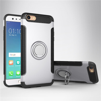 Fivice OPPO F3A77 case PC metal ring shell magnetic car bracket TPU phone case