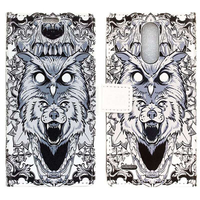 MOONCASE LG K11 Plus Painted Leather Case - White Wolf
