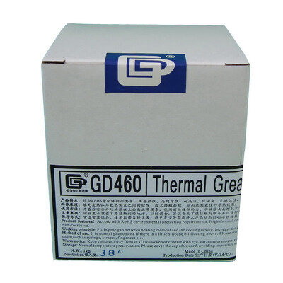 GD Brand GD460 Thermal Paste Grease Silicone Heat Sink Compound Silver Net Weight 1000 Grams Can Packaging For CPU GPU LED CN1000
GD Brand GD460 Thermal Paste Grease Silicone Heat Sink Compound Silver Net Weight 1000 Grams Can Packaging For CPU GPU LED CN1000