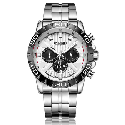 MEGIR 2087 Men Watch Quartz Sport Simple Wristwatch Stainless Steel Strap 3ATM Waterproof Calendar Chronograph Luminous Hands Fash
MEGIR 2087 Men Watch Quartz Sport Simple Wristwatch Stainless Steel Strap 3ATM Waterproof Calendar Chronograph Luminous Hands Fash