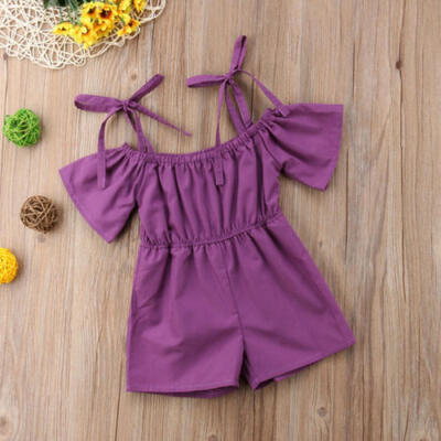 Newborn Baby Girls strappy Cotton Romper Jumpsuit Bodysuit Outfit Clothes set