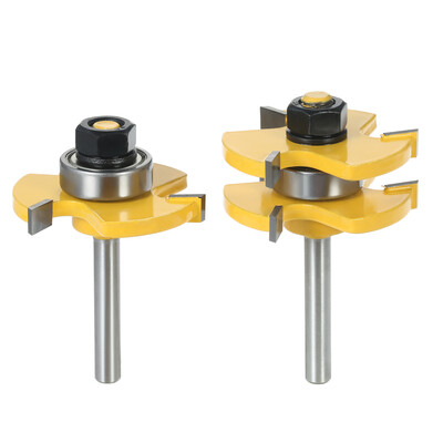 2PCS 34" Stock 14" Shank Tongue & Groove Router Bit Set 3 Teeth T-shape Wood Milling Cutter For Woodworking Tools
2PCS 34" Stock 14" Shank Tongue & Groove Router Bit Set 3 Teeth T-shape Wood Milling Cutter For Woodworking Tools