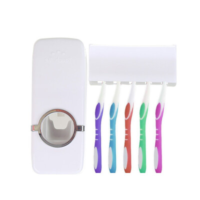 Home Convenient Automatic Toothpaste Dispenser with 5 Toothbrush Holder Set Wall Mount Stand
Home Convenient Automatic Toothpaste Dispenser with 5 Toothbrush Holder Set Wall Mount Stand