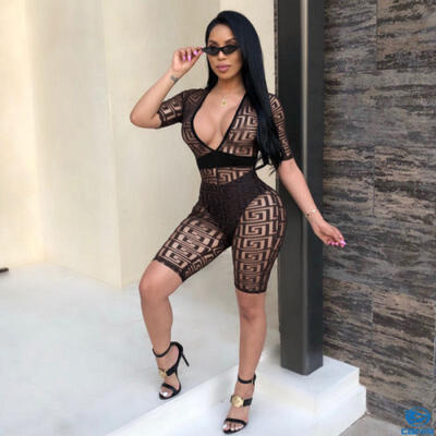 Sexy Women Bodycon Mesh See-through Print Club Party Playsuit Jumpsuit Romper
Sexy Women Bodycon Mesh See-through Print Club Party Playsuit Jumpsuit Romper