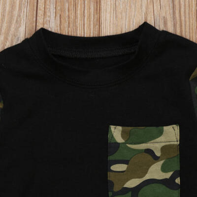 Newborn Kids Baby Boys Tops T-shirt Long Pants Camouflage Outfits Set Clothes AU