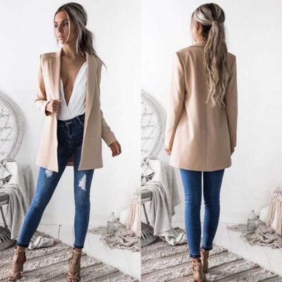 Fashion Women Ladies Long Sleeve Cardigan Casual Blazer Suit Jacket Coat Outwear