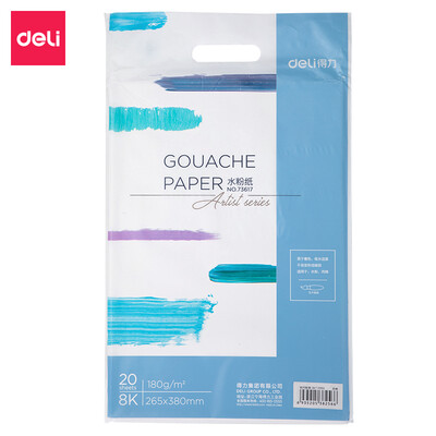 Deli deli 20 sheets 180g8K thickening art painting special gouache paper painting paper sketch art painting paper 73617
Deli deli 20 sheets 180g8K thickening art painting special gouache paper painting paper sketch art painting paper 73617