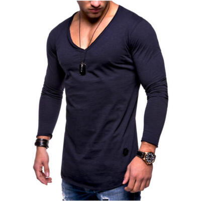 Mens Casual V-Neck Long Sleeve Shirts Slim Fit Muscle T-Shirt Gym Tops Basic Tee 
Mens Casual V-Neck Long Sleeve Shirts Slim Fit Muscle T-Shirt Gym Tops Basic Tee